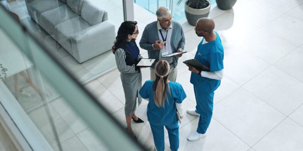 a group of medical professionals in a hospital