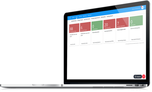 Audit Manager software on a laptop