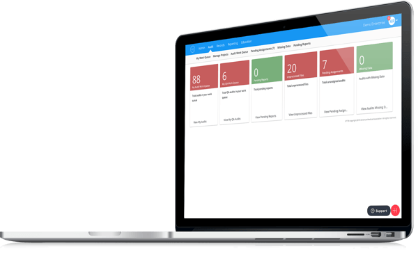 Audit Manager software on a laptop