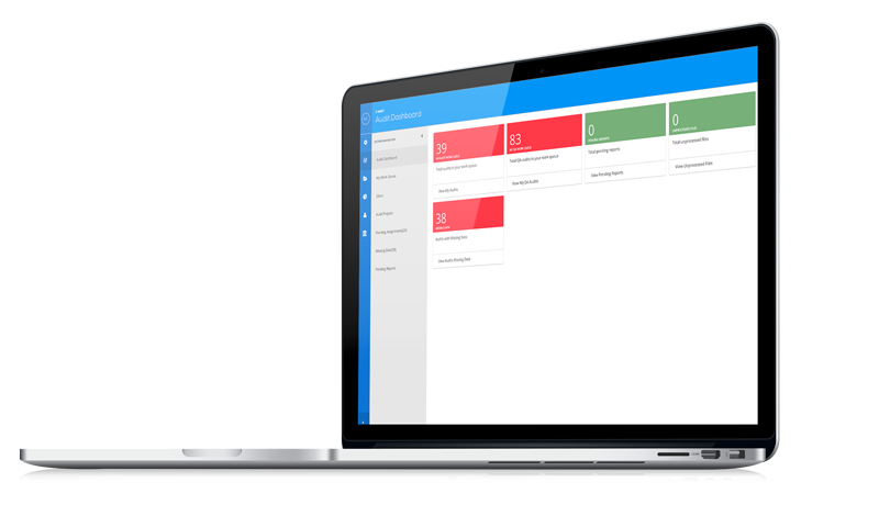 Audit Manager software on a laptop