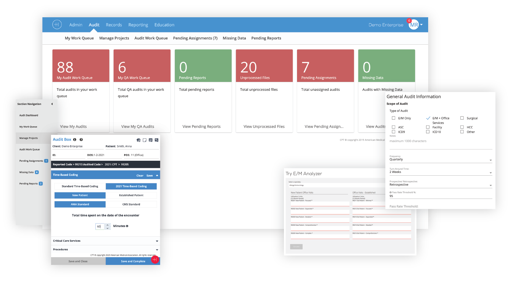 Collage of Audit Manager software screenshots