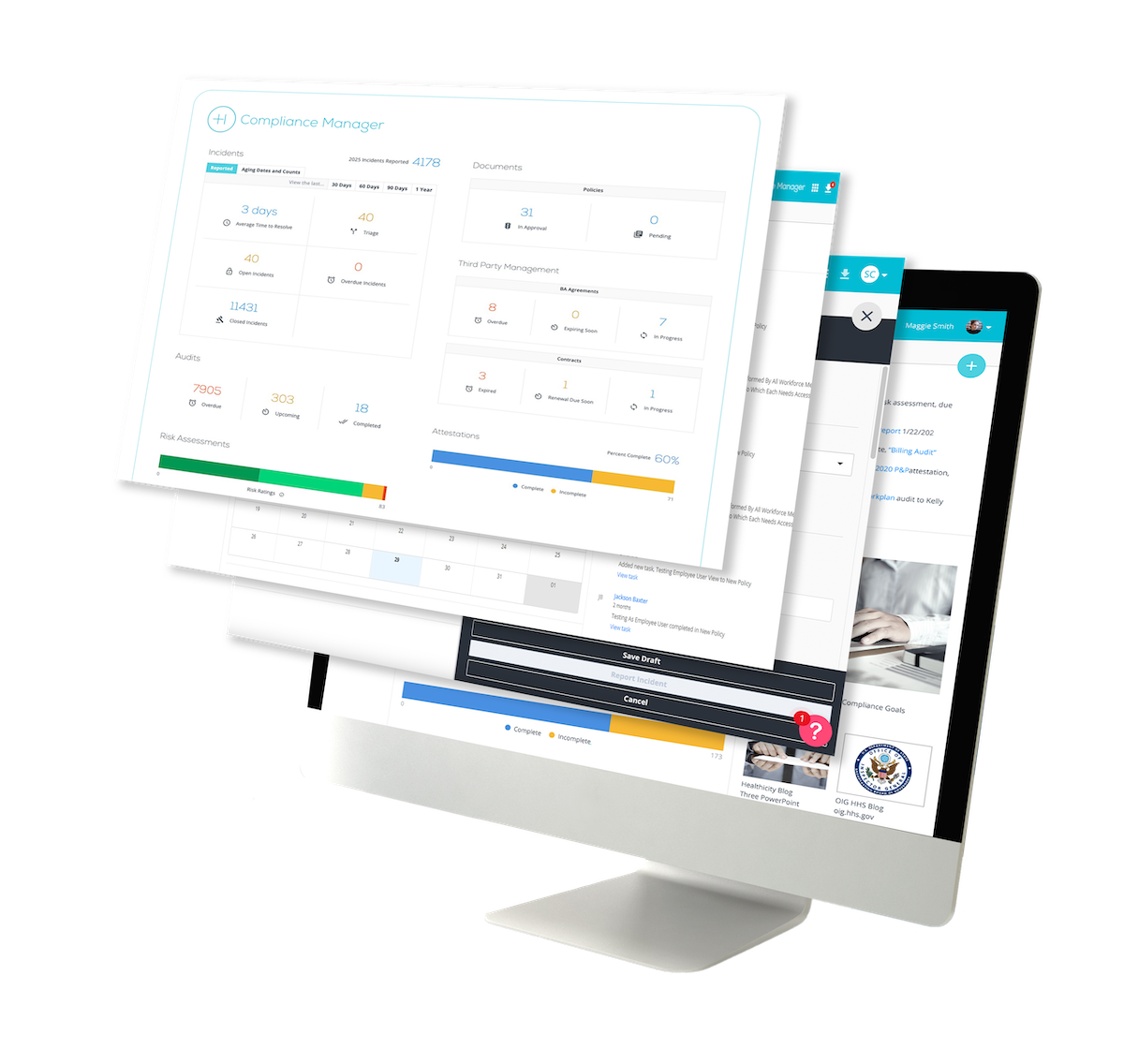 Compliance Manager Multi-Screen Mockup 2025