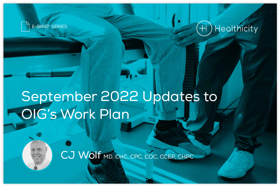 Download the eBrief - September 2022 Updates to OIG’s Work Plan